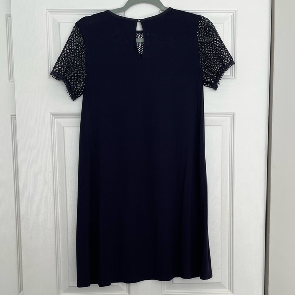 Loft Navy Crochet Top Dress Navy XSP - Picture 4 of 4